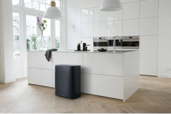 Bidone in acciaio nero opaco touch 60 l Bo Touch Bin - Brabantia