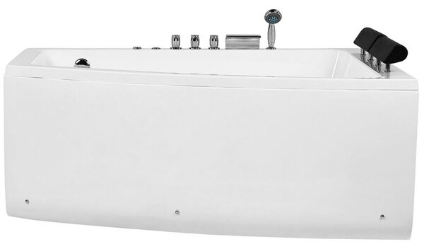Vasca da bagno ad angolo Vasca Idromassaggio in acrilico bianco 182 x 121 cm Vasca a versione sinistra con poggiatesta Beliani