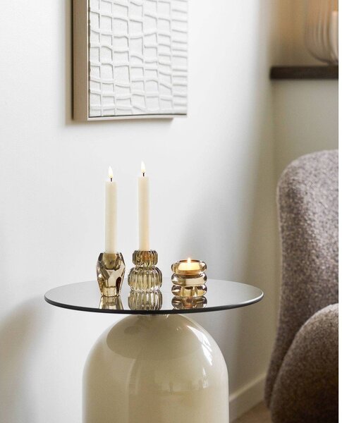 Tavolino rotondo con piano in vetro ø 40 cm Ravello – House Nordic