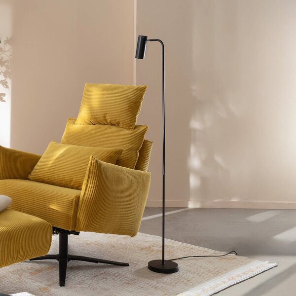 Schöner Wohnen Lampada da terra RIK, Nero, Soggiorno / Sala da pranzo, Alluminio, Moderno, Lampada da terra