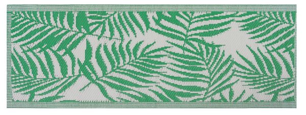 Tappeto da esterno verde sintetico 60 x 105 cm foglia di palma motivo floreale moderno balcone patio terrazza Beliani