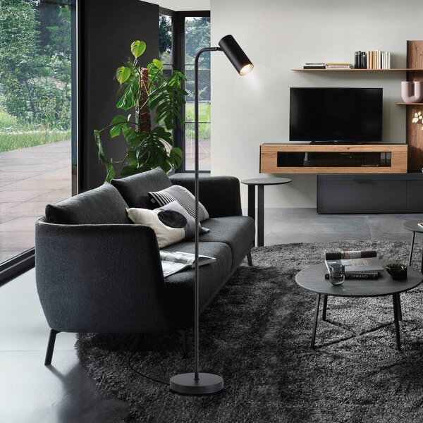 Schöner Wohnen Lampada da terra RIK, Nero, Soggiorno / Sala da pranzo, Alluminio, Moderno, Lampada da terra