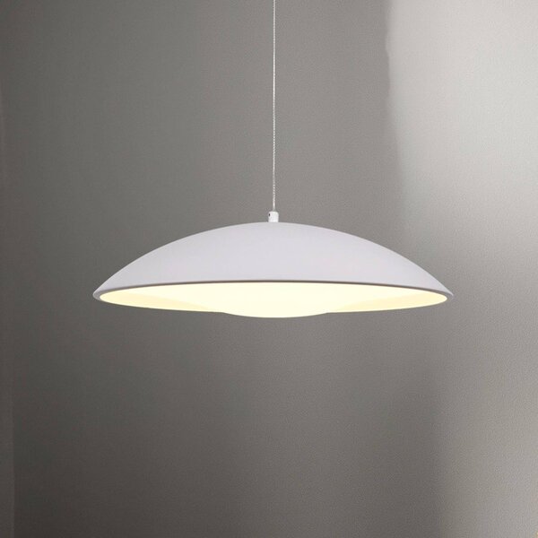 Schöner Wohnen Lampada a sospensione LENTE, dimmerabile, Bianco / Opale, Soggiorno / Sala da pranzo, Metallo, Moderno, Lampada a sospensione