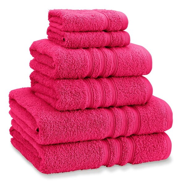 Set di asciugamani per viso e corpo tipo terry rosa scuro in cotone 6 pz Zero Twist – Catherine Lansfield