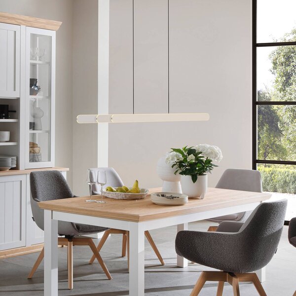 Schöner Wohnen Lampada a sospensione ADRIANA ROUND, dimmerabile, Crema / Ambra, Soggiorno / Sala da pranzo, Alluminio, Moderno, Lampada a sospensione