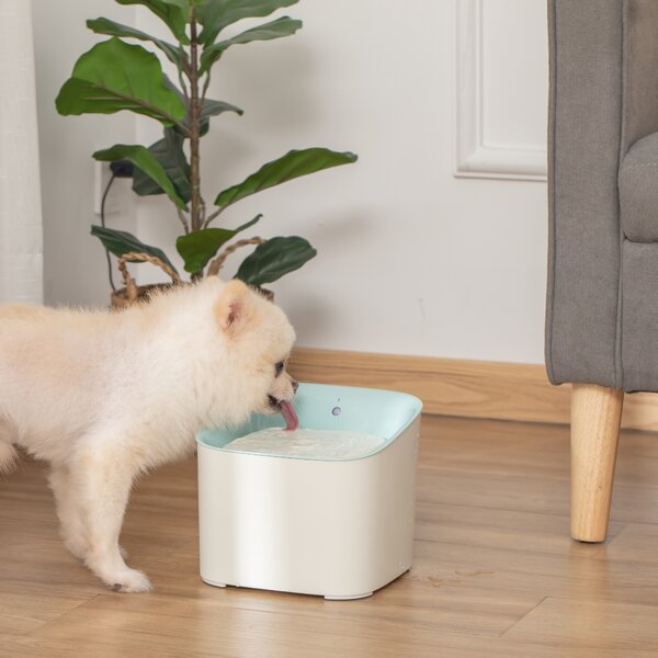 PawHut Fontanella per Gatti e Cani da 3L con Filtro a Carboni, Luce LED e Sensore di Movimento, Bianco|Aosom