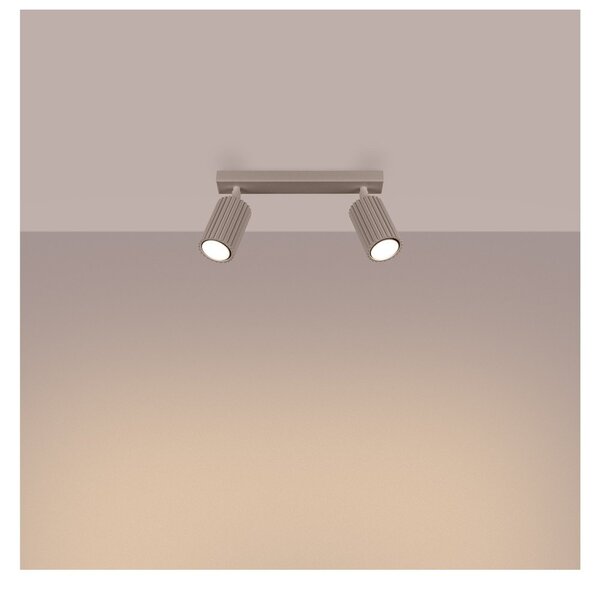 Faretto grigio tortora in metallo 6,5x30 cm Gleam – Sollux