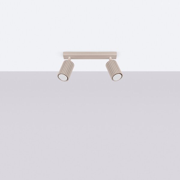 Faretto grigio tortora in metallo 6,5x30 cm Gleam – Sollux