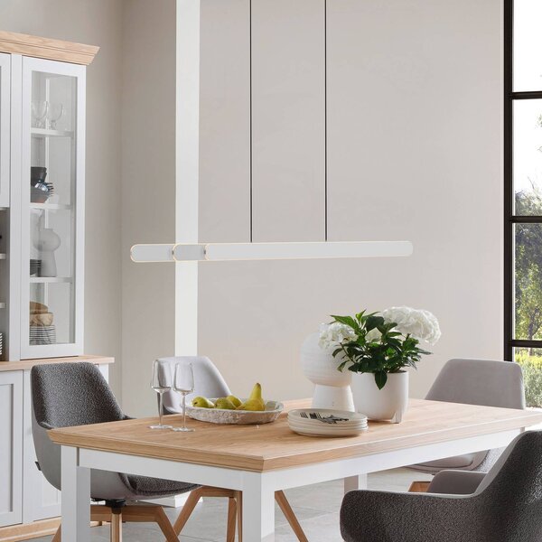 Schöner Wohnen Lampada a sospensione ADRIANA ROUND, dimmerabile, Bianco / Opale, Soggiorno / Sala da pranzo, Alluminio, Moderno, Lampada a sospensione