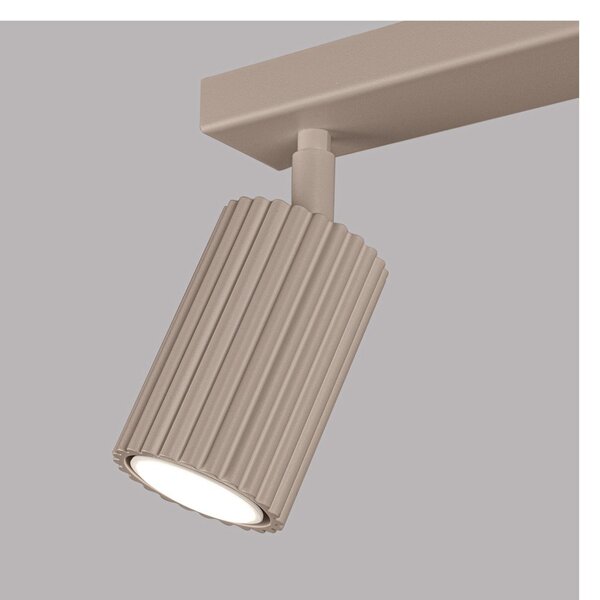 Faretto grigio tortora in metallo 6,5x30 cm Gleam – Sollux