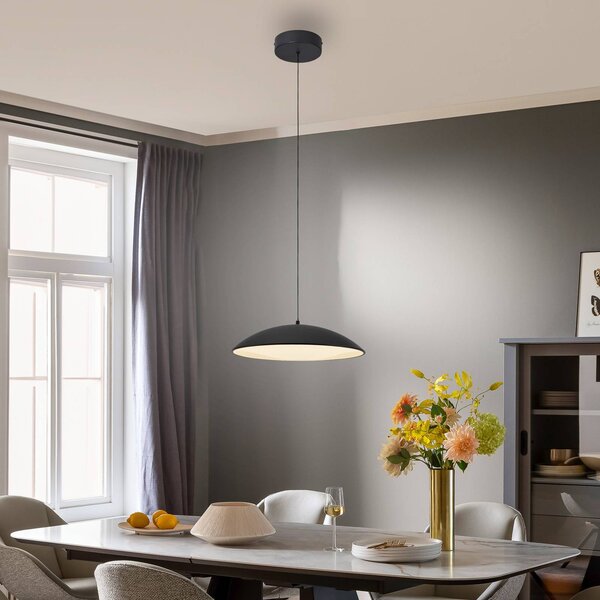 Schöner Wohnen Lampada a sospensione LENTE, dimmerabile, Nero, Soggiorno / Sala da pranzo, Metallo, Moderno, Lampada a sospensione