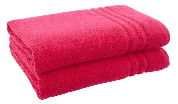 Set di asciugamani per viso e corpo tipo terry rosa scuro in cotone 6 pz Zero Twist – Catherine Lansfield