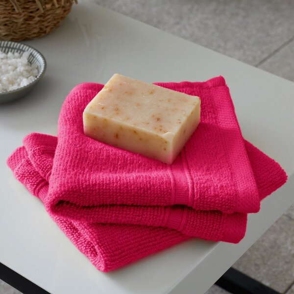 Set di asciugamani per viso e corpo tipo terry rosa scuro in cotone 6 pz Zero Twist – Catherine Lansfield