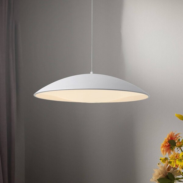 Schöner Wohnen Lampada a sospensione LENTE, dimmerabile, Bianco / Opale, Soggiorno / Sala da pranzo, Metallo, Moderno, Lampada a sospensione