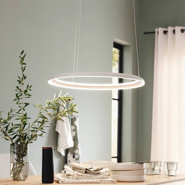 Schöner Wohnen Lampada a sospensione QUILLO, dimmerabile, Crema / Ambra, Soggiorno / Sala da pranzo, Alluminio, Moderno, Lampada a sospensione