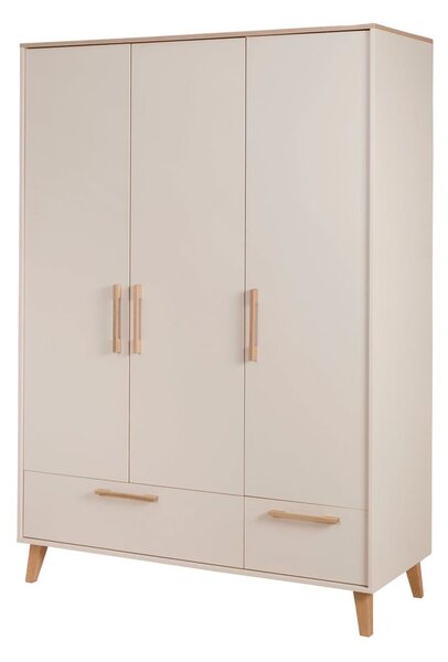 Armadio per bambini color crema/di colore naturale con effetto rovere 138x200x55 cm Jil – Roba