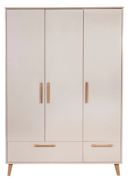 Armadio per bambini color crema/di colore naturale con effetto rovere 138x200x55 cm Jil – Roba