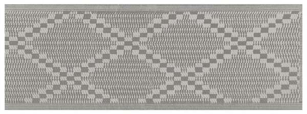 Tappeto per esterni grigio 60 x 105 cm tessuto jacquard patio terrazza soggiorno interno Beliani
