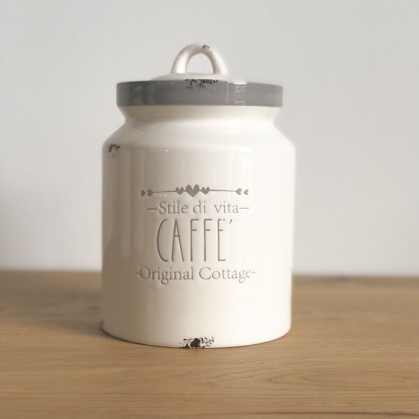 Nuvole Di Stoffa Barattolo in ceramica CAFFE ' con Coperchio Ermetico Linea Secret Garden