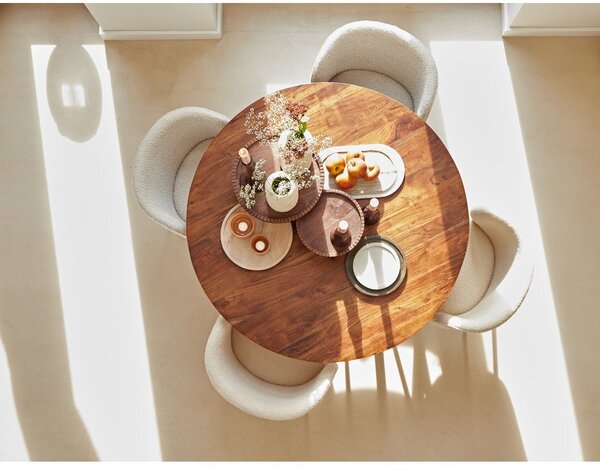Sedia da pranzo bianca in imbottito Elyna – Light & Living