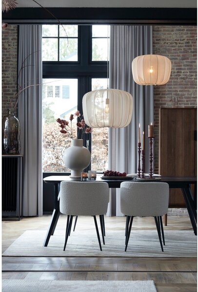 Sedia da pranzo bianca in imbottito Elyna – Light & Living