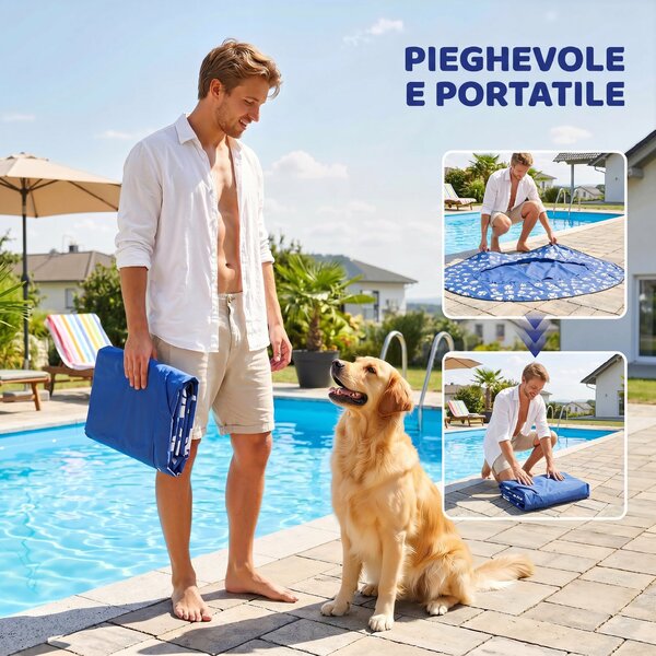 PawHut Galleggiante per Cani Gonfiabile Pieghevole per Cani Piccoli e Medi | Aosom Italy