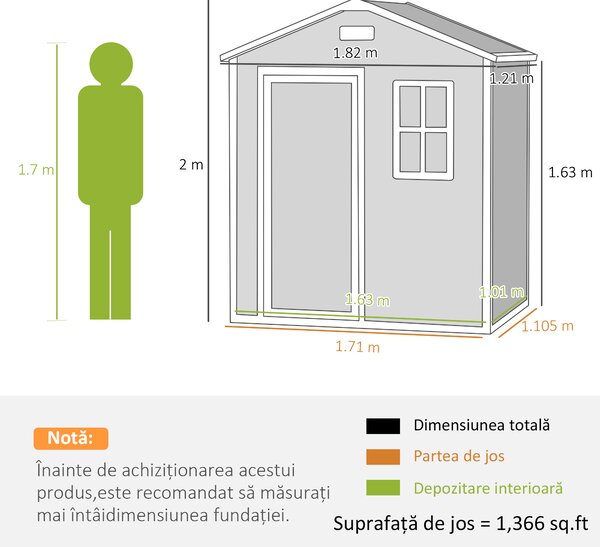 Outsunny Capanno da Giardino, Capanno in Plastica con Pavimento, Finestra, Porta con Serratura e Prese d'Aria, Grigio | Aosom Italy