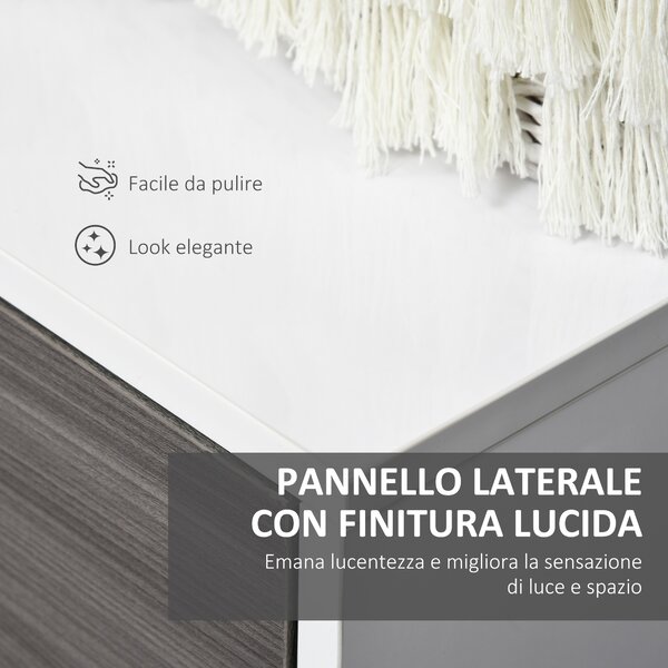 HOMCOM Mobiletto Armadietto Multiuso con 2 Cassetti, Credenza con 2 Armadietti con Apertura a Pressione per Cucina e Ufficio, Grigio|Aosom Italy