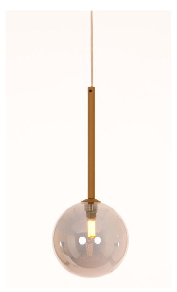 BOLLE SOSPENSIONE SINGOLA ORO SATINATO CON SFERA IN VETRO COLORATO LAMPADINA ATTACCO G9 MODERNA