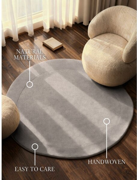Tappeto rotondo grigio in misto lana tessuto a mano ø 160 cm Kari Organic – Villeroy&Boch