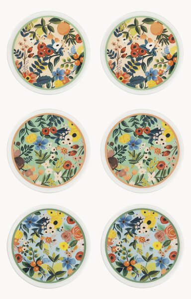 Set di 6 piatti per pizza in porcellana Fiori Frida
