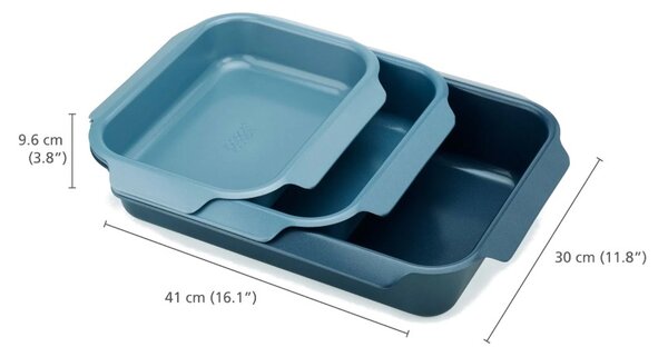 Joseph Joseph Nest Oven Non-stick 3pz Blue Set di 3 Teglie da Forno Antiaderenti Impilabili