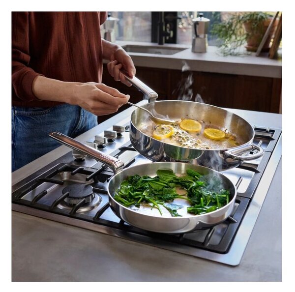 Joseph Joseph Space Steel Padella 20 cm Inox Manico Pieghevole x Gas Elettrico Induzione Forno