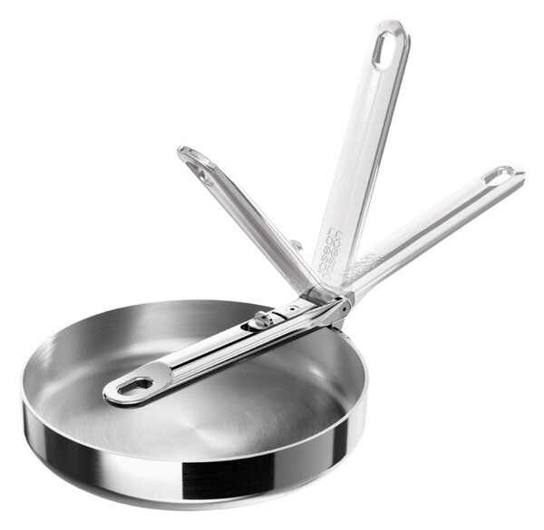 Joseph Joseph Space Steel Padella 20 cm Inox Manico Pieghevole x Gas Elettrico Induzione Forno