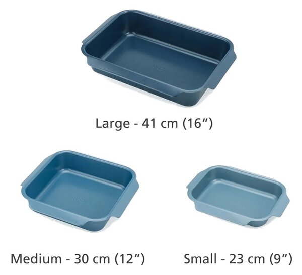 Joseph Joseph Nest Oven Non-stick 3pz Blue Set di 3 Teglie da Forno Antiaderenti Impilabili