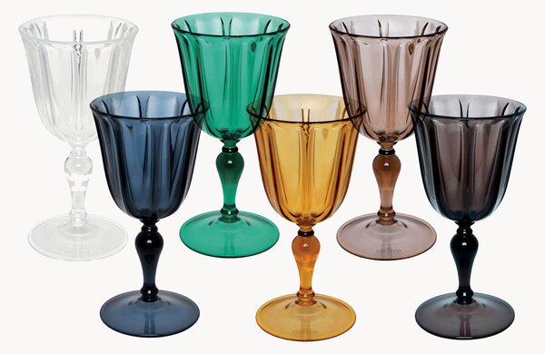 Set di 6 bicchieri da vino Country Chic