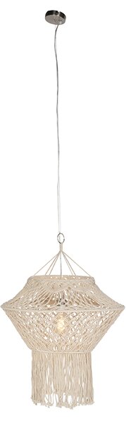 Lampada a sospensione rustica in macramè 90 cm - String