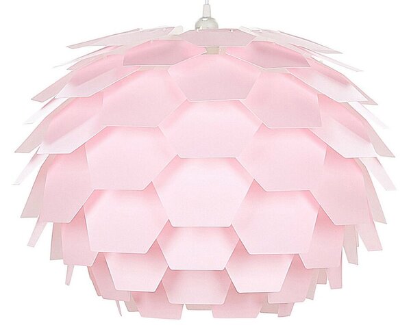 Lampadario Lampada a Sospensione con paralume in plastica a forma di pigna in plastica rosa Beliani