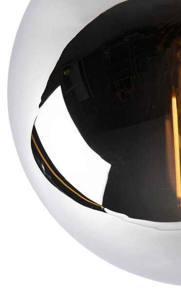Plafoniera Art Déco nera con vetro fumé - Pallon