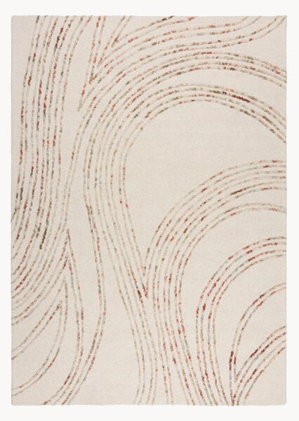 Tappeto in lana fatto a mano con motivo in rilievo Abstract Swirl