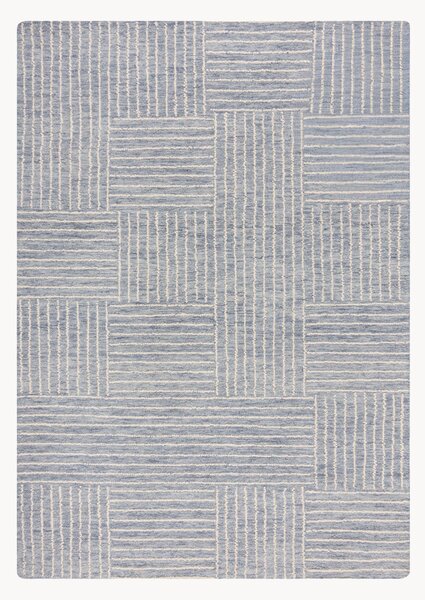 Tappeto in lana fatto a mano con motivo in rilievo Abstract Check