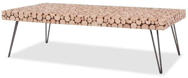 Tavolino da Caffè in Legno Massello di Abete 120,5x60,5x35 cm
