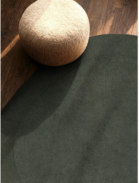 Tappeto rotondo verde scuro in misto lana tessuto a mano ø 160 cm Kari Organic – Villeroy&Boch