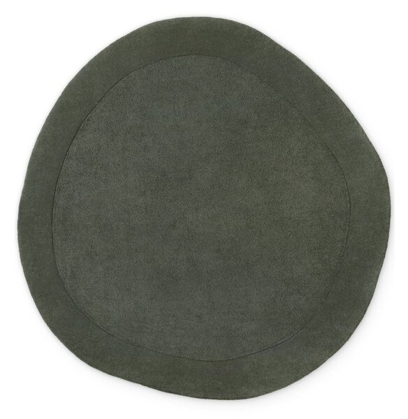 Tappeto rotondo verde scuro in misto lana tessuto a mano ø 160 cm Kari Organic – Villeroy&Boch