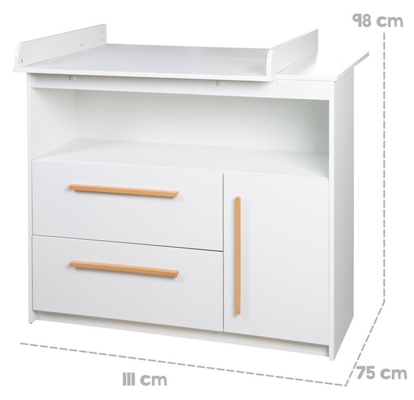 Cassettiera bassa bianca 107x98 cm Lilo - Roba