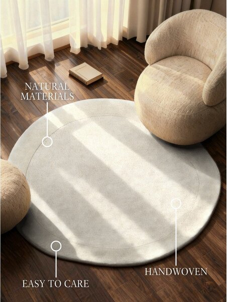 Tappeto rotondo color crema in misto lana tessuto a mano ø 160 cm Kari Organic – Villeroy&Boch