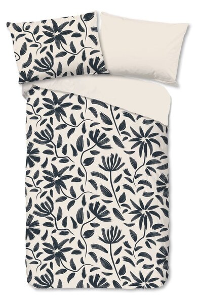 Set copripiumino e federa nero/beige in cotone per letto singolo 140x200 cm Emilia – Good Morning