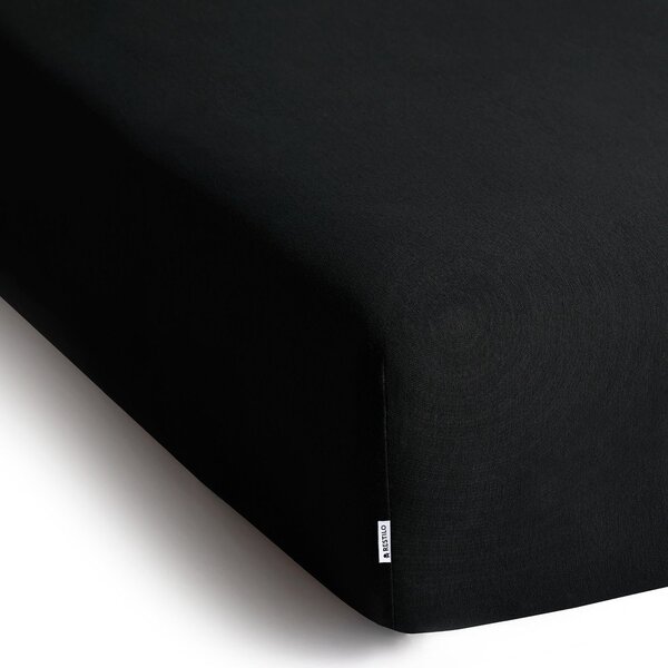 Lenzuolo con angoli nero in jersey 160x200 cm Amber – Restilo