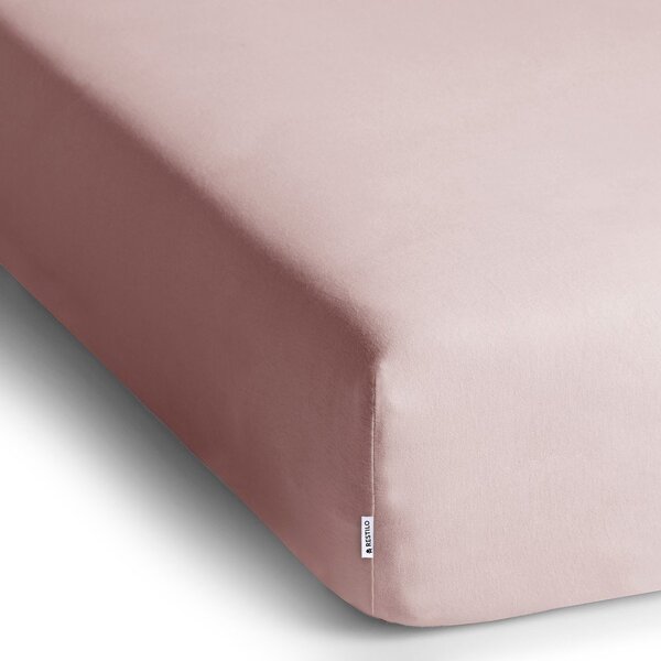 Lenzuolo con angoli rosa chiaro in jersey 140x200 cm Amber – Restilo
