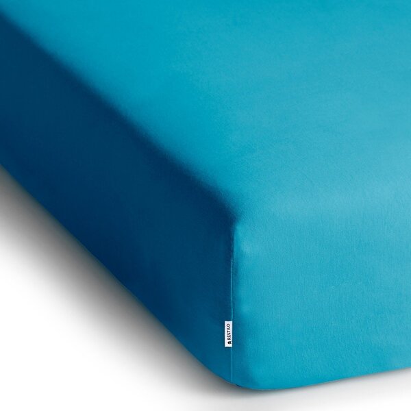 Lenzuolo con angoli blu in jersey 90x200 cm Amber – Restilo